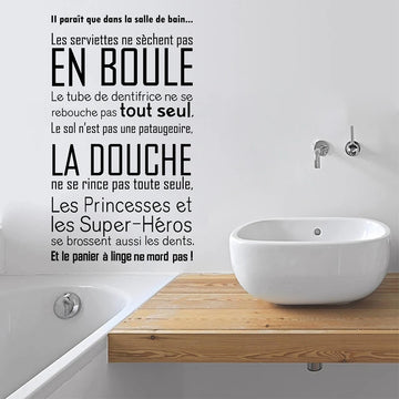 Décolia – Vinyl Bathroom Wall Sticker | Modern French Quotes for Elegant Decor