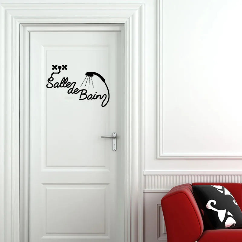 Sticker Porte Salle de Bain – Design Français Élégant