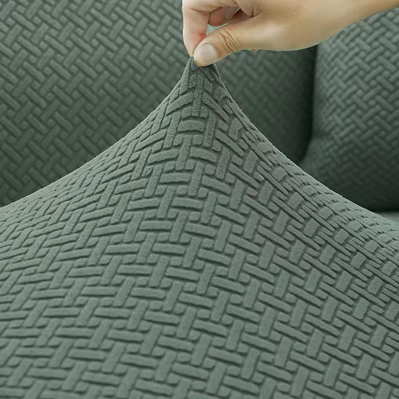 Luxovia – Housse de Canapé Jacquard Épaisse et Extensible – Compatible Canapé d’Angle et 1 à 5 Places