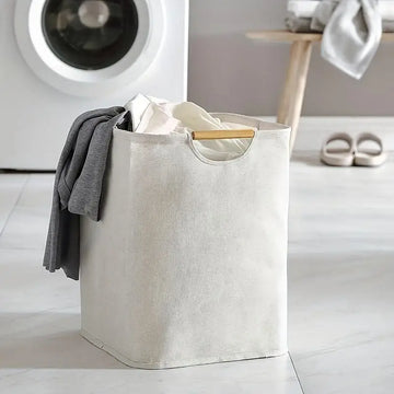 MaisonKalm - Panier à Linge Grande Capacité – Style Nordique en Lin Pliable pour Vêtements et Jouets