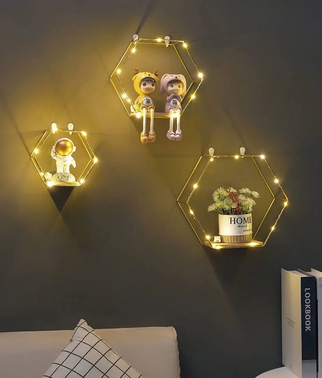 Métalya – Étagères murales en fer forgé | Rangement décoratif pour salon, chambre et salle à manger