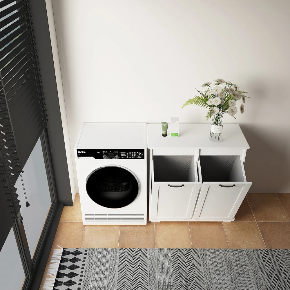 TidyWash - Armoire à Linge avec 2 Sacs Amovibles – Meuble de Rangement Élégant pour Vêtements Sales