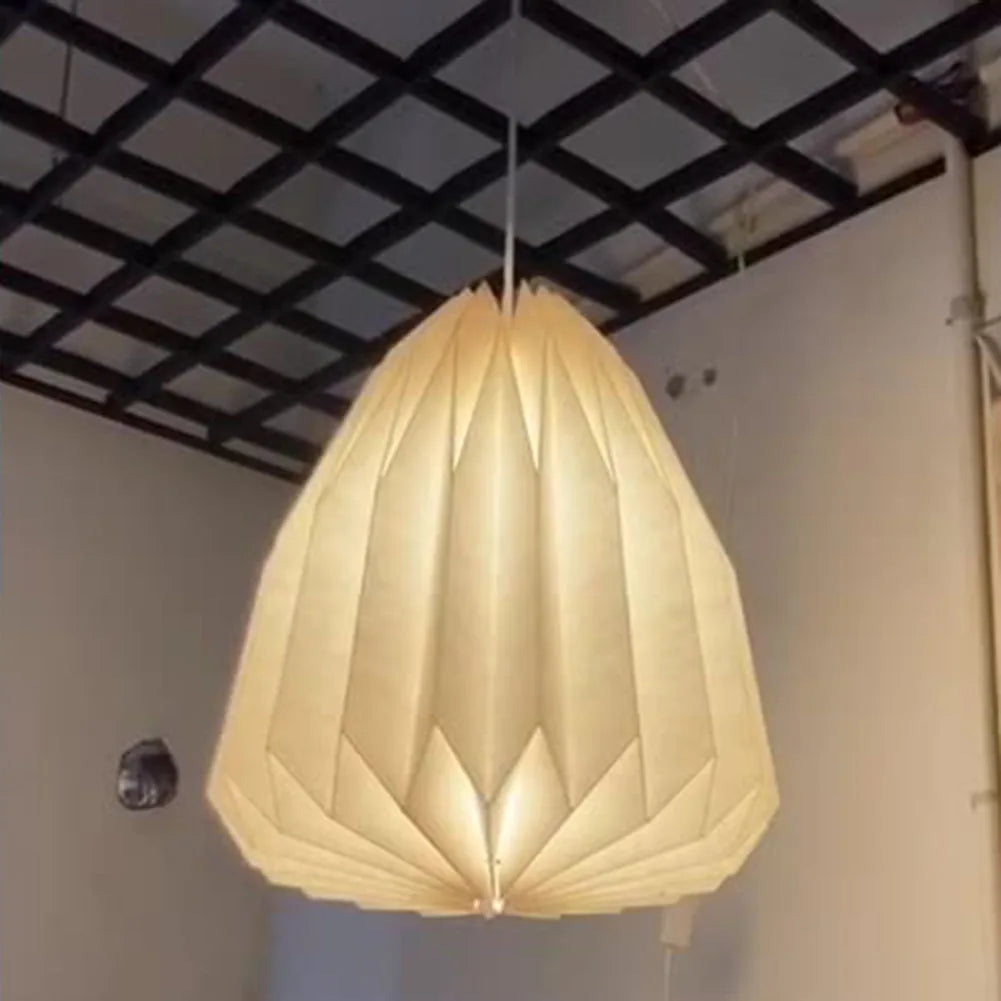 Suspension Origami en Papier Blanc - Abat-Jour Plissé Style Nordique